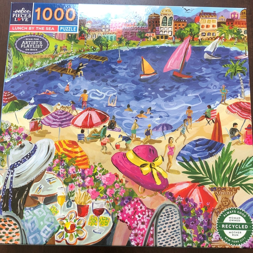 EeBoo Lunch by the sea 1000 piece puzzle.